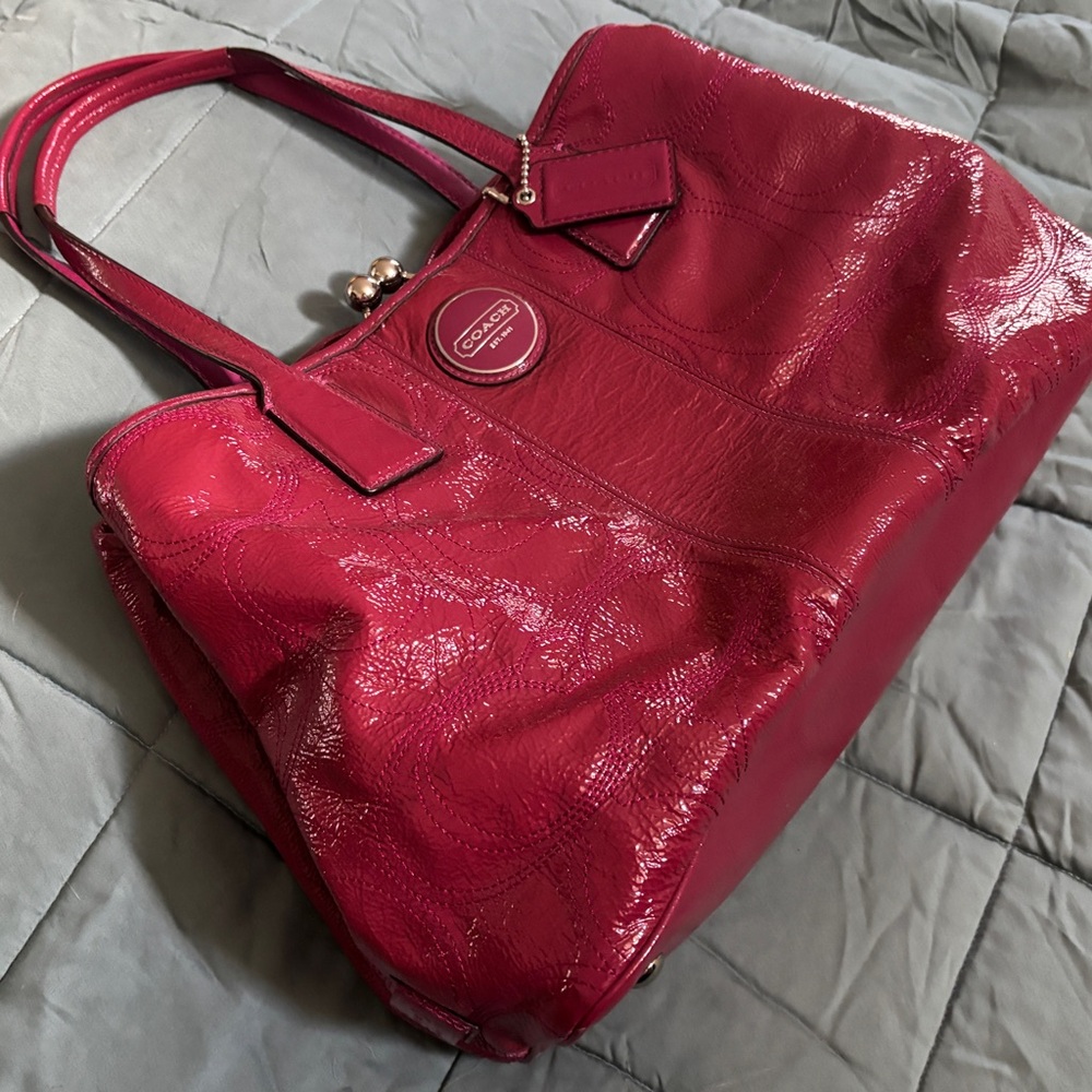 Coach C Logo Carryall Shoulder Bag w/Kisslock and Magnetic Snap Enclosure